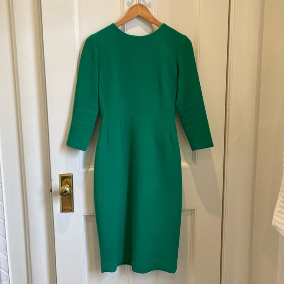Jewel Tone Emerald Wool Crepe Dress by Editions des Robes - Picture 2 of 7